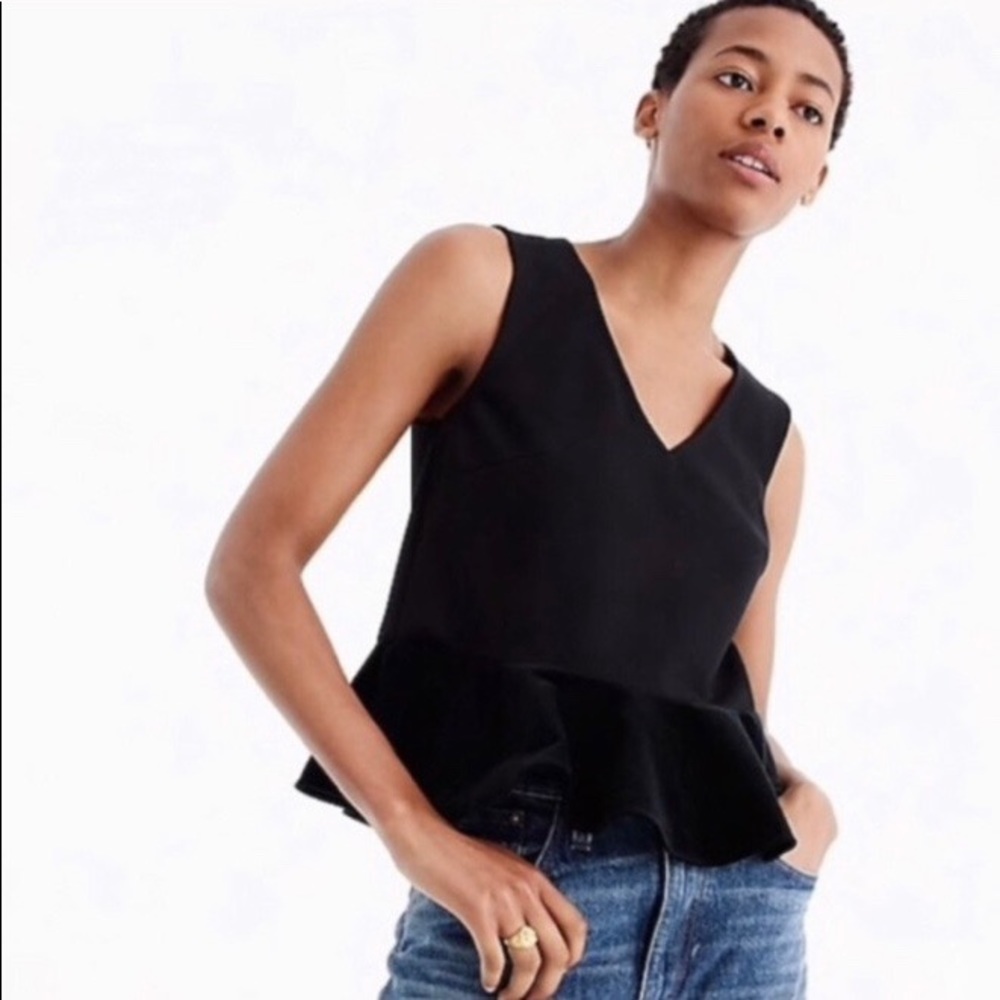 J.Crew Velvet Peplum Tank Top